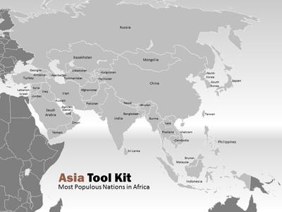 Slide 3 layout from the Asia Map PowerPoint Toolkit presentation deck.