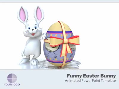 Funny Easter Bunny PowerPoint Template layout preview.