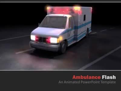 Ambulance Flash PowerPoint Template layout preview.