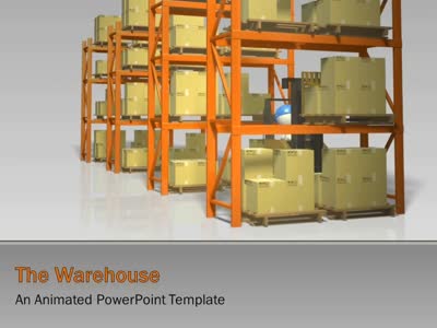 The Warehouse PowerPoint Template layout preview.