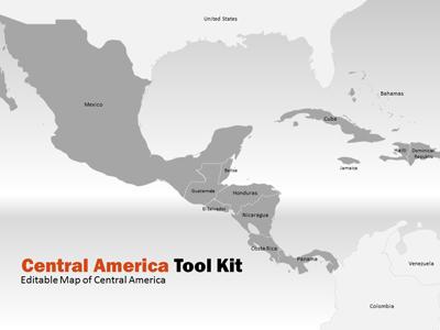 Slide 2 layout from the Central America Map Toolkit for PowerPoint presentation deck.