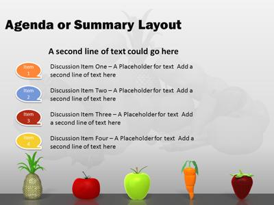Slide 2 layout from the Nutritious Healthy Food presentation deck.