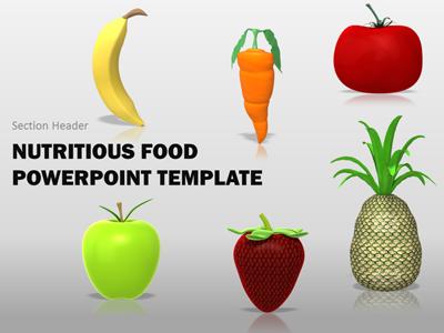 Slide 4 layout from the Nutritious Healthy Food presentation deck.