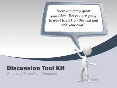 Discussion Tool Kit PowerPoint Template layout preview.
