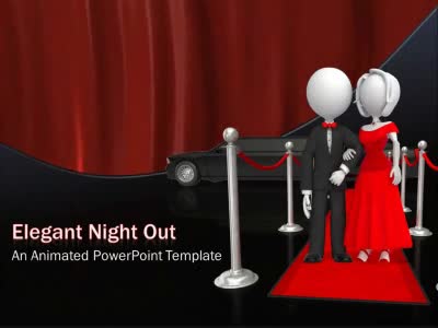 Elegant Night Out PowerPoint Template layout preview.