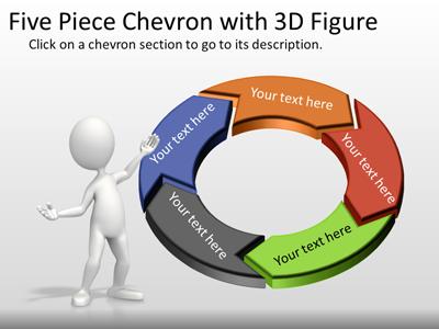 Five Piece Chevron Tool Kit PowerPoint Template layout preview.