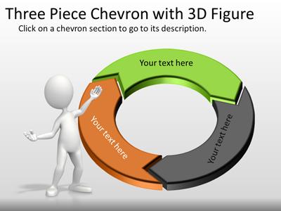Three Piece Chevron Tool Kit PowerPoint Template layout preview.