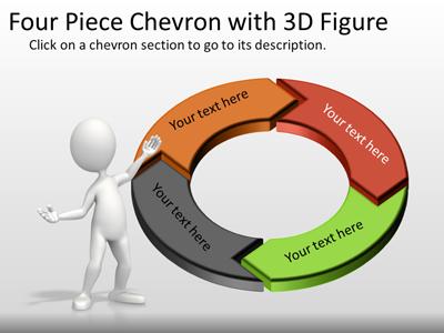 Four Piece Chevron Tool Kit PowerPoint Template layout preview.