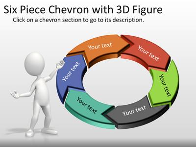 Six Piece Chevron Tool Kit PowerPoint Template layout preview.