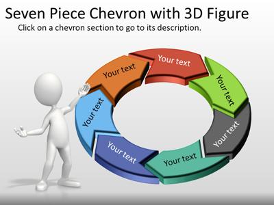 Seven Piece Chevron Tool Kit PowerPoint Template layout preview.