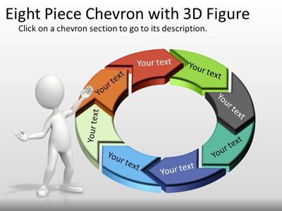 Eight Piece Chevron Tool Kit PowerPoint Template layout preview.