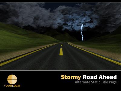 Slide 3 layout from the Stormy Road Ahead presentation deck.