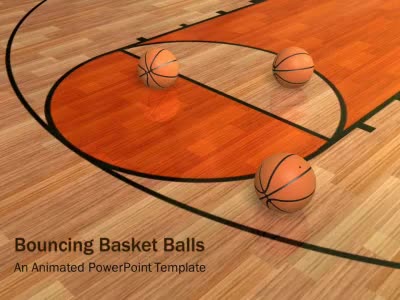 Basketball Court PowerPoint Template layout preview.