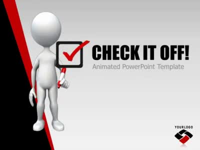 Check It Off PowerPoint Template layout preview.