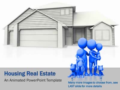 Housing Real Estate PowerPoint Template layout preview.