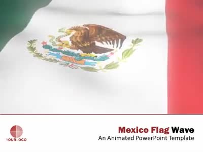 Mexico Flag Wave PowerPoint Template layout preview.