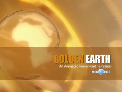Golden Earth PowerPoint Template layout preview.