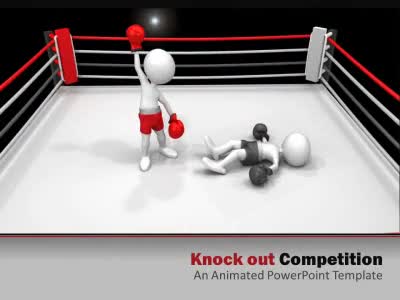 Knock Out Competition PowerPoint Template layout preview.