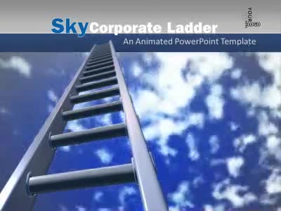 Sky Corporate Ladder PowerPoint Template layout preview.
