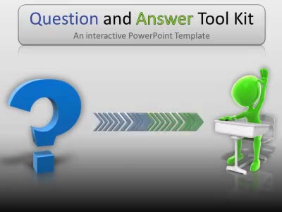 Question And Answer Tool Kit PowerPoint Template layout preview.