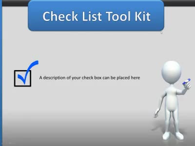 Check Box Tool Kit PowerPoint Template layout preview.
