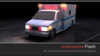 Ambulance Flash PowerPoint Template layout preview.