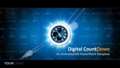 Digital Count Down PowerPoint Template layout preview.