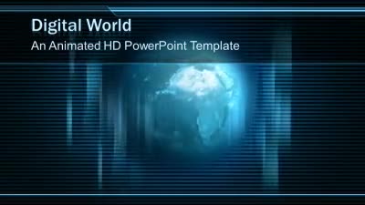 Digital Earth PowerPoint Template layout preview.