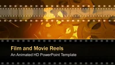 Film And Movie Reels PowerPoint Template layout preview.