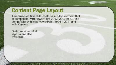 Slide 3 layout from the Football Field presentation deck.