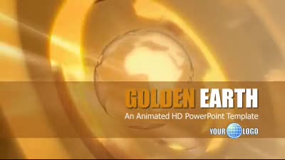 Golden Earth PowerPoint Template layout preview.