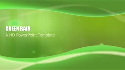 Green Rain PowerPoint Template layout preview.