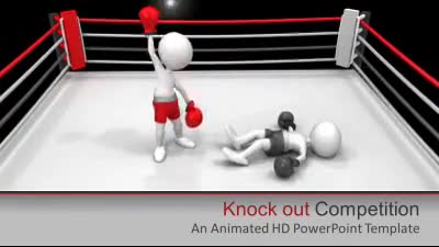 Knock Out Competition PowerPoint Template layout preview.