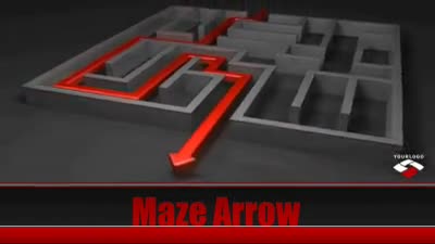 Maze Arrow PowerPoint Template layout preview.