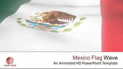 Mexico Flag Wave PowerPoint Template layout preview.