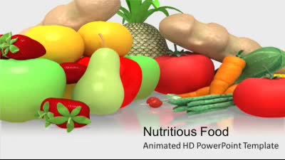 Nutritious Food PowerPoint Template layout preview.