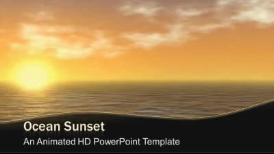 Ocean Sunset PowerPoint Template layout preview.