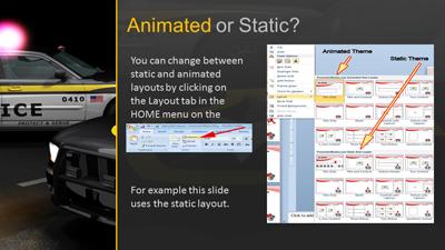 Slide 3 layout from the Police Car Flash presentation deck.