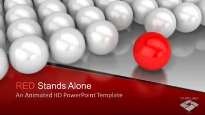 Red Stands Alone PowerPoint Template layout preview.