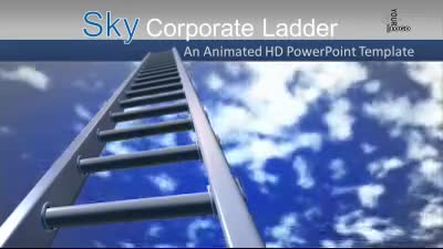 Sky Corporate Ladder PowerPoint Template layout preview.
