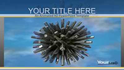 Skyscrapper World PowerPoint Template layout preview.