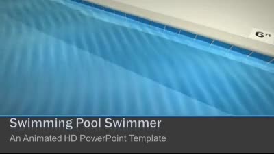 Swimming Pool Swimmer PowerPoint Template layout preview.