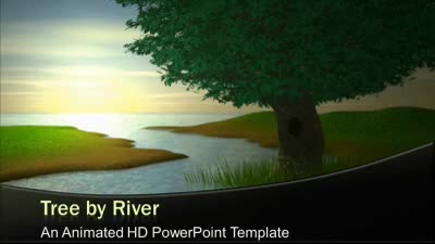 River Tree PowerPoint Template layout preview.