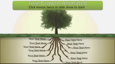 Tree Root Growth PowerPoint Template layout preview.