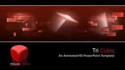 Tri Cubic PowerPoint Template layout preview.