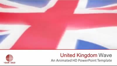 United Kingdom Flag PowerPoint Template layout preview.