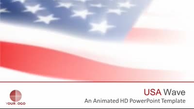 Us Flag PowerPoint Template layout preview.