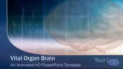 Vital Organ Brain PowerPoint Template layout preview.
