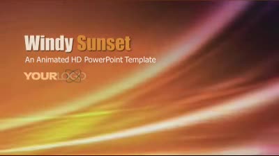 Windy Sunset PowerPoint Template layout preview.