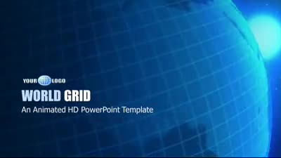World Grid PowerPoint Template layout preview.